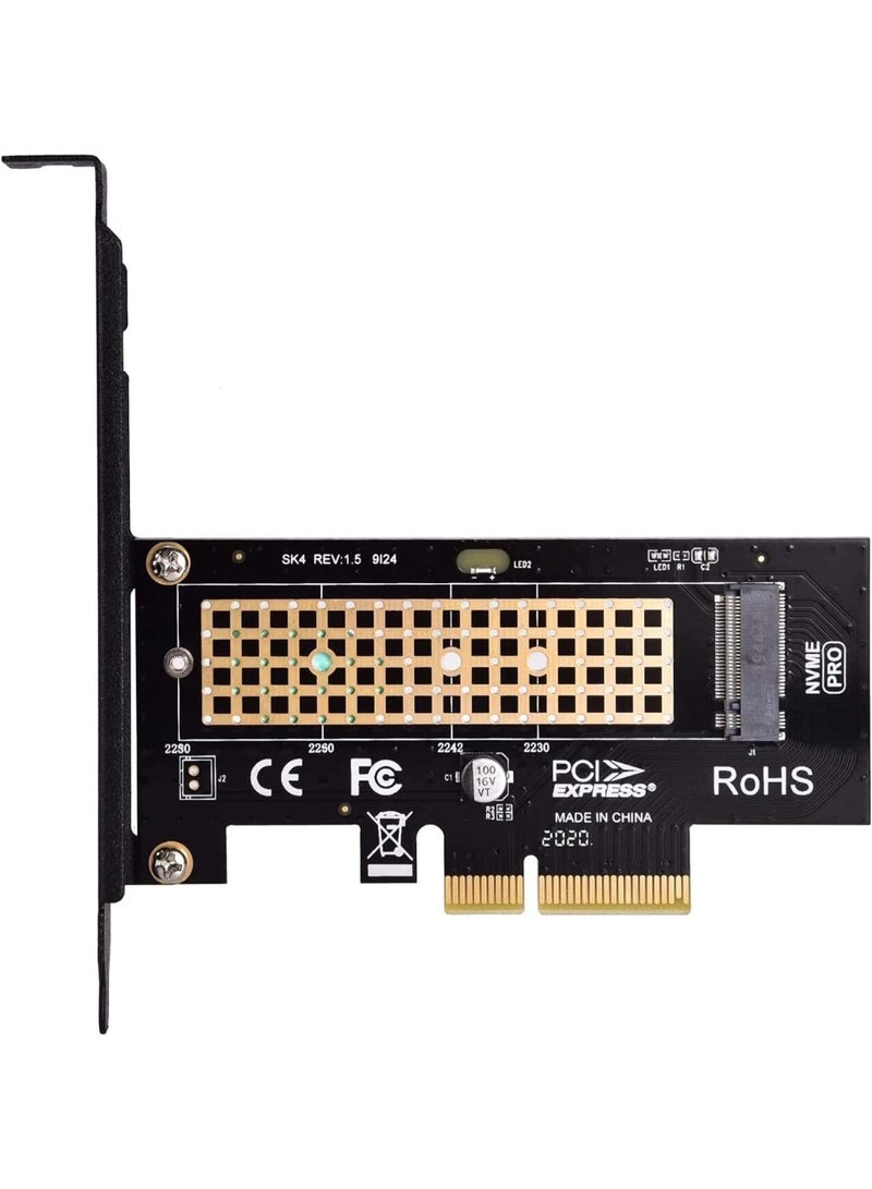 محول M.2 NVME SSD إلى PCIe 3.0 x4، بطاقة توسعة وحدة تحكم مضيف M.2 2280 2260 2242 2230 SSD إلى PCIe 3.0 x4 لأجهزة الكمبيوتر المكتبية، يدعم أنظمة التشغيل Windows وMac وLinux - Image 1